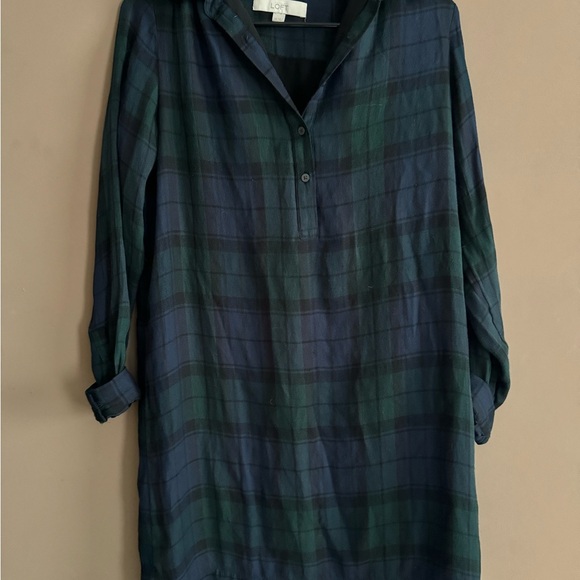 Women’s LOFT Plaid Tunic Dress - Picture 1 of 9